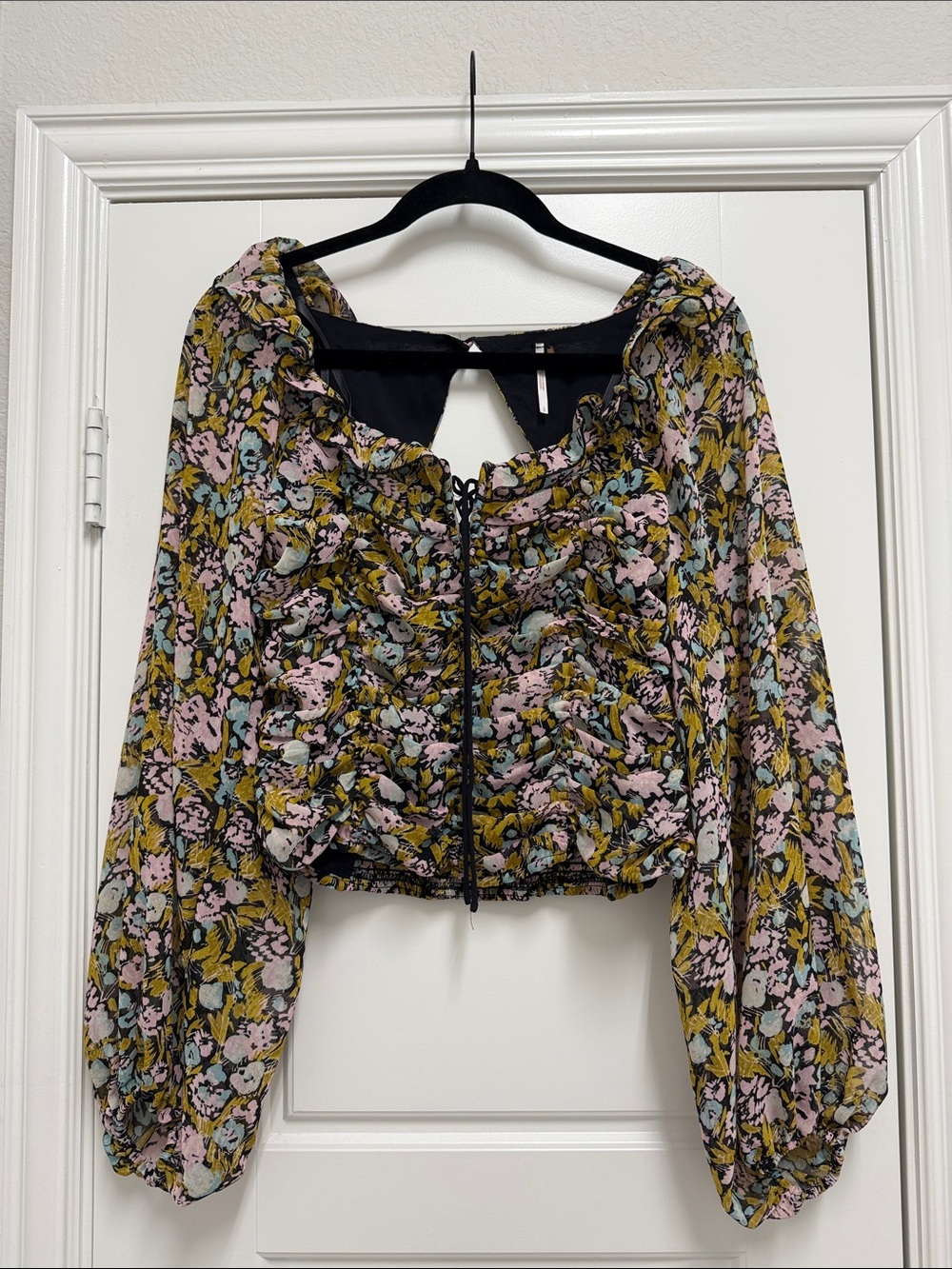 Free People Ruffled Floral Blouse
